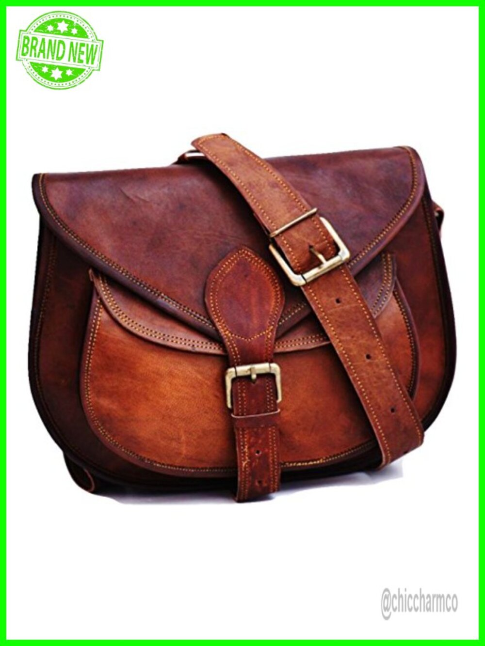 Handmade Vintage Leather Crossbody Satchel Bag for Women Shoulder Handbag
